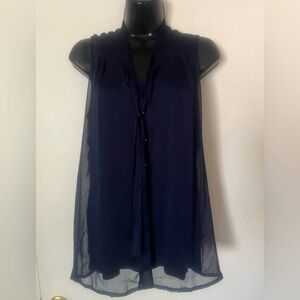 Elegant Navy Sleeveless Blouse